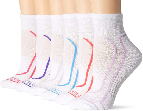 Fruit of the Loom Womens CoolZone Cotton Cushioned Ankle Socks 6 Pair