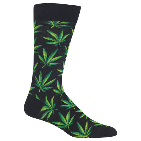 Hot Sox Mens Marijuana Crew Socks