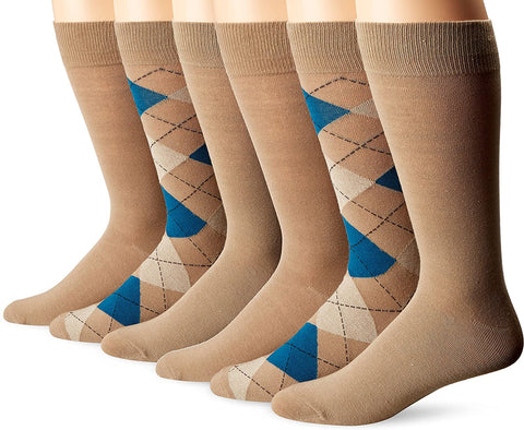 Fruit Of The Loom Mens 3 Pack Argyle Casual Crew Socks, 6-12, Assorted