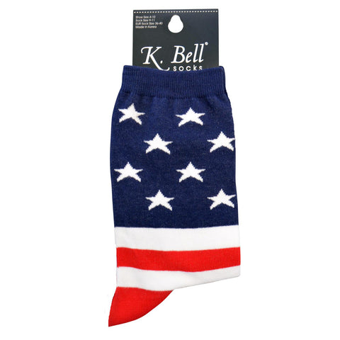 K. Bell Womens Flag Crew Socks