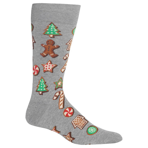 Hot Sox Mens Christmas Cookies Crew Socks