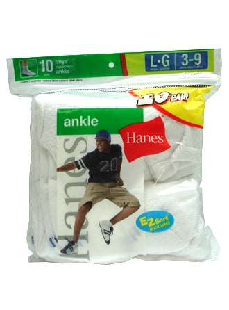 Hanes Boys Ankle Socks
