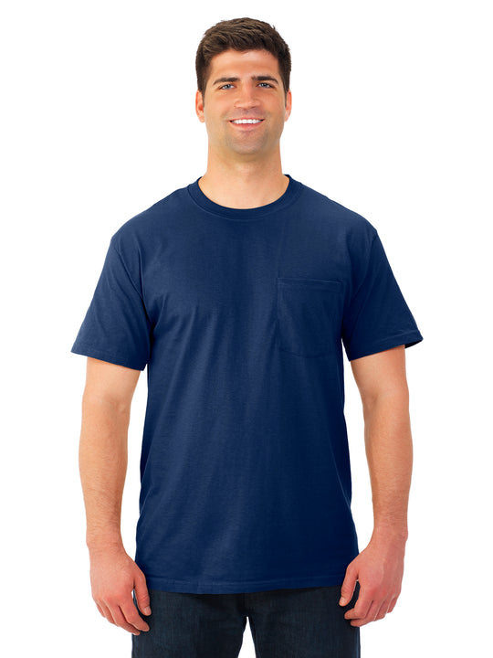 Fruit Of The Loom Mens HD Cotton Short Sleeve Crew Pocket T-Shirt