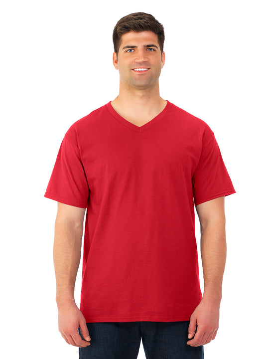 Fruit Of The Loom Mens HD Cotton Short Sleeve V-Neck T-Shirt