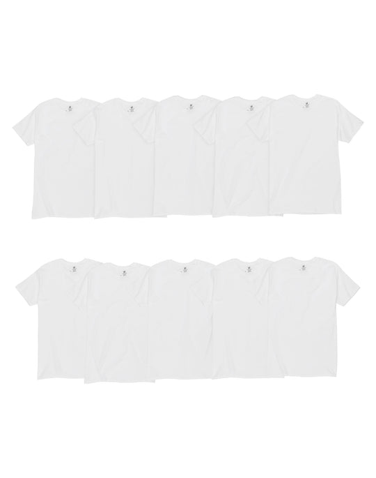 Hanes Men's ComfortSoft® White Crewneck Undershirt 10-Pack