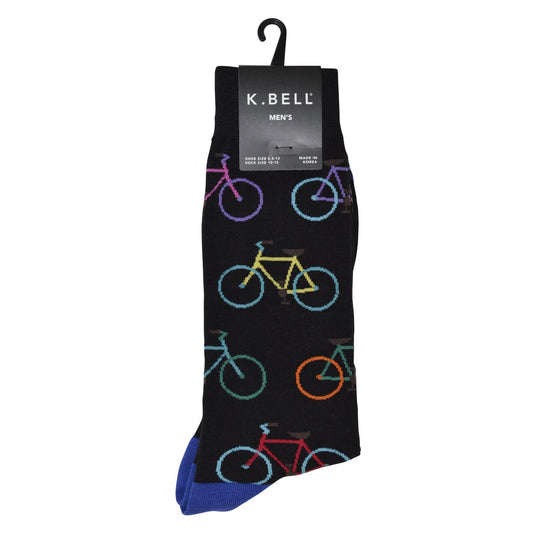 K. Bell Mens Bright Bikes Crew Socks