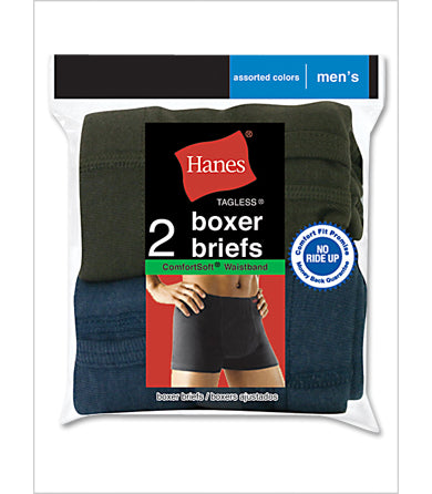 Hanes Men's TAGLESS Boxer Briefs with ComfortSoft Waistband 2-Pack