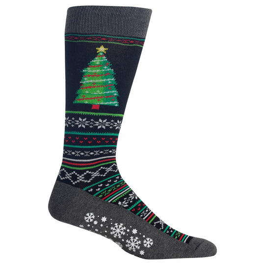 Hot Sox Mens Christmas Tree Crew Socks