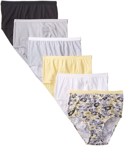 Fruit of the Loom Women`s 6pk Assorted Cotton Briefs