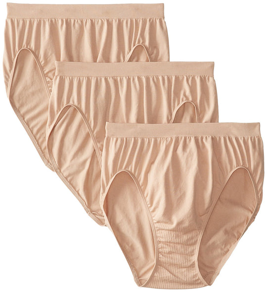 Bali Womens Comfort Revolution Microfiber Hi-Cut Panty, 3-Pack