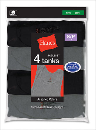 Hanes Boys Dyed Tank Top 4 Pack