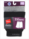 Hanes Classics Boys Exposed Waistband Solid Knit Boxer 2 Pack