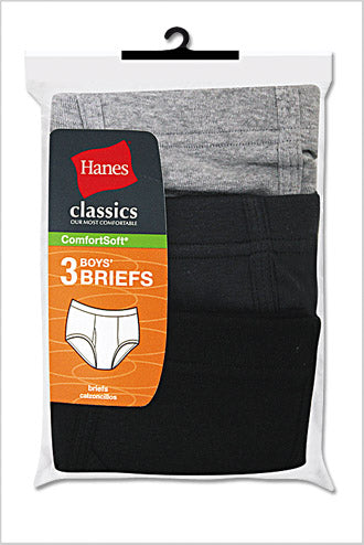 Hanes TAGLESS Boys' Briefs with ComfortSoft Waistband 3 Pack