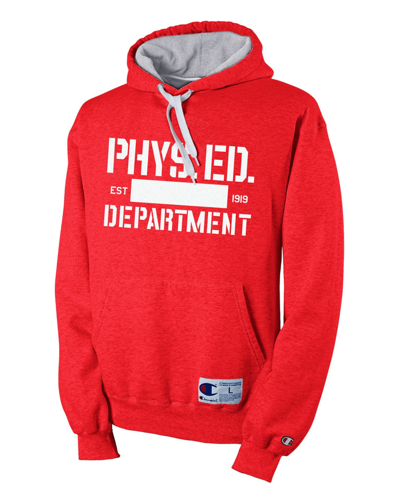 Champion Retro Rugby Men's Hoodie with 'Phys Ed' Graphic