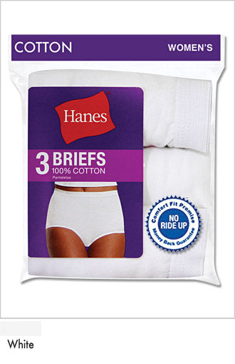 Hanes Women's Cotton Briefs 3 Pack