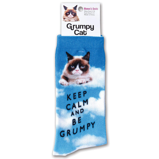 K. Bell Women`s Crew Socks Grumpy Cat