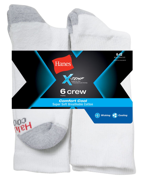 Hanes X-Temp® Comfort Cool® Men`s Crew Socks
