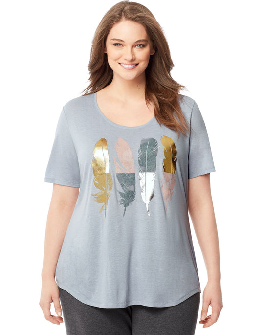 Just My Size Women`s Plus-Size Short-Sleeve Scoop-Neck Graphic T-Shirt