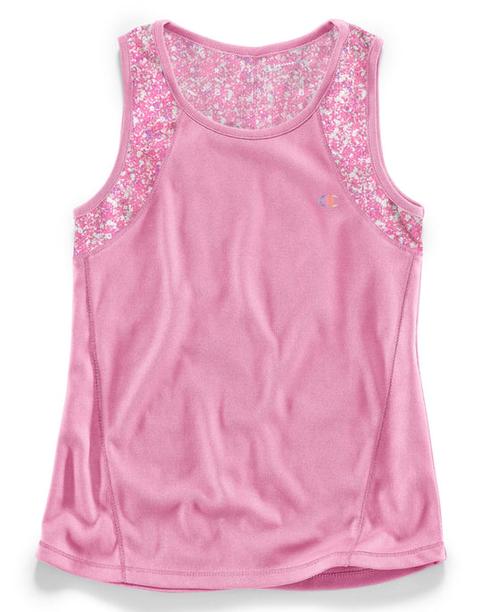 Champion Little Girls Tank With Printed Mesh