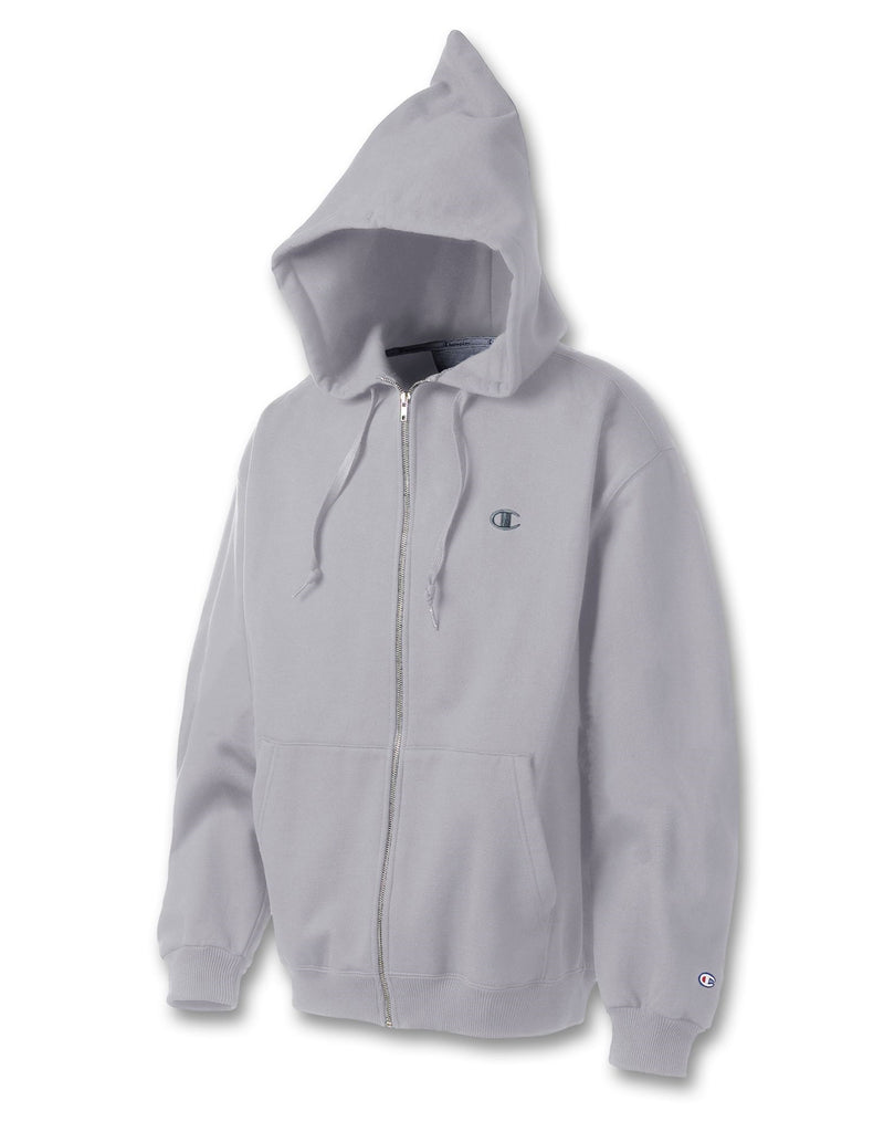 Champion Men`s Super Hood® Full-Zip Hoodie with Small Embroidered C
