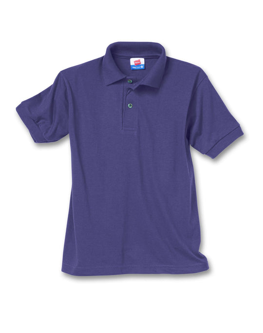 Hanes 5.6 oz Youth Stayclean Blended Jersey Polo