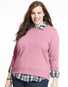 Just My Size Women`s ComfortSoft EcoSmart V-Notch Crewneck Sweatshirt