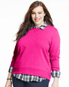 Just My Size Women`s ComfortSoft EcoSmart V-Notch Crewneck Sweatshirt