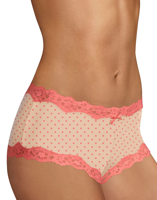 Maidenform Women`s Cheeky Cotton Scalloped Lace Hipster