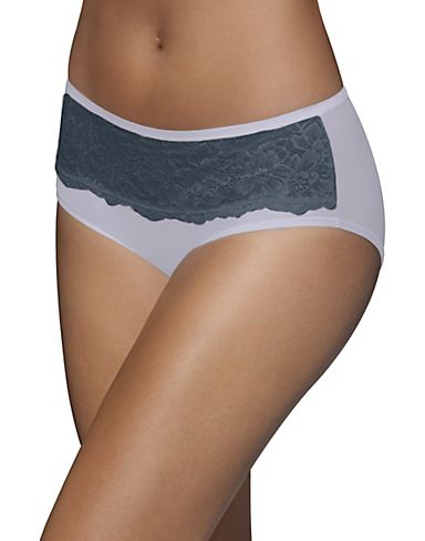 Bali Women's Comfort Indulgence Satin with Lace Modern Hipster