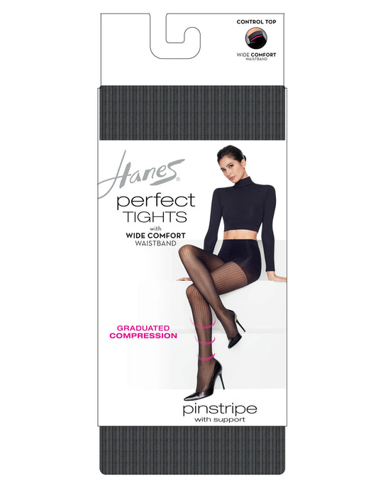 Hanes Womens Perfect Tights With Compression Pinstripe And Control Top