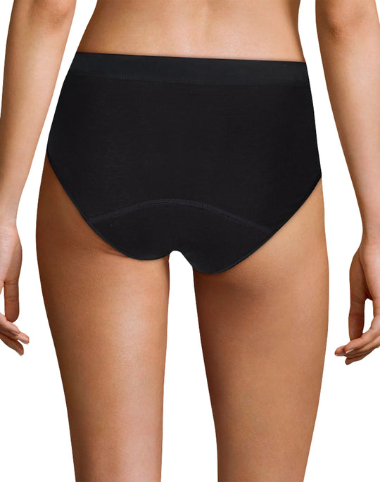 Hanes Women’s Fresh & Dry Light Period Underwear Brief Black 3-Pack