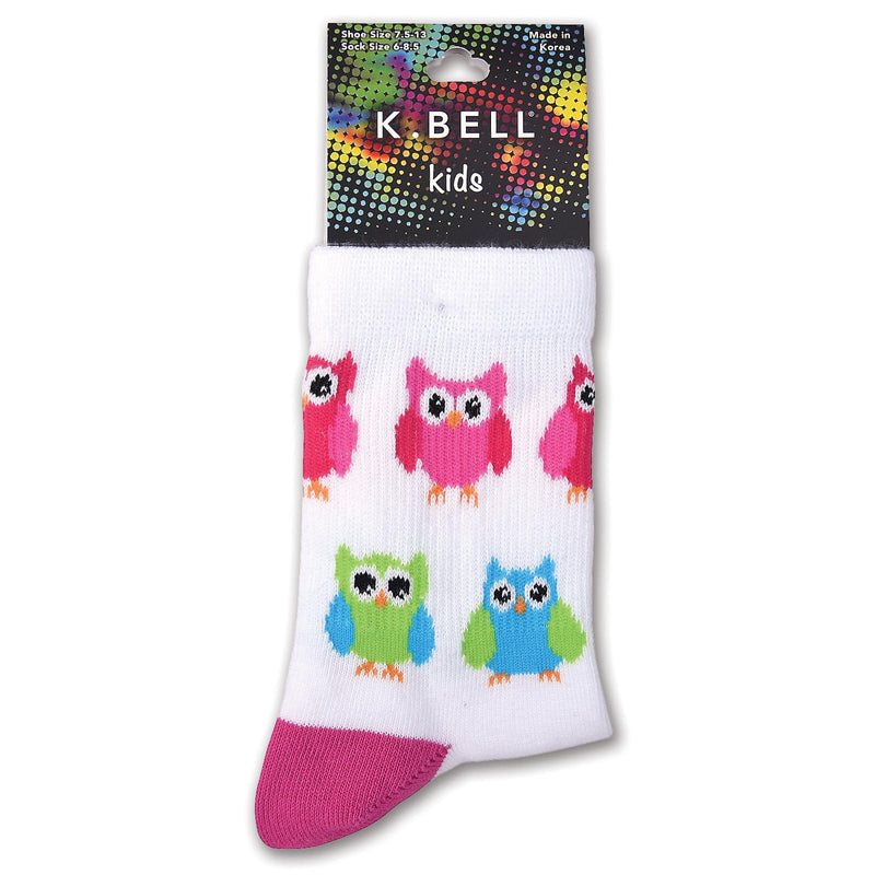 K. Bell Girl`s Colorful Owls Crew Socks
