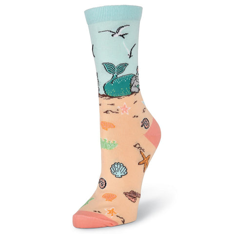 K. Bell Womens Mermaid Cat Crew Socks