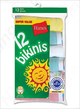 Hanes Girls Cotton Bikini 12 Pack