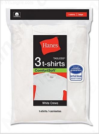 Hanes Toddler Boy's Red Label White Crew Neck T-shirts 3 Pack