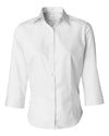 Van Heusen Womens Three-Quarter Sleeve Baby Twill Shirt, XL, White