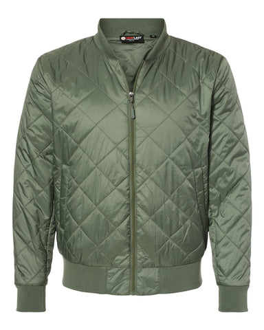 Weatherproof Mens Heat Last Quilted Packable Bomber 21752, XL, Olive Grey