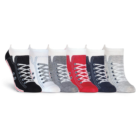 K. Bell Womens Sneaker Sock 6 Pair Pack Ankle Socks