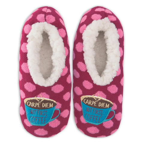 K. Bell Womens But First Coffee Slippers