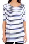 Womens Striped Loose Fit Short Sleeve Tunic Top
