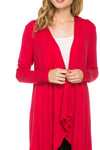 Womens Open Drape Cardigan With Long Sleeves and Hooded