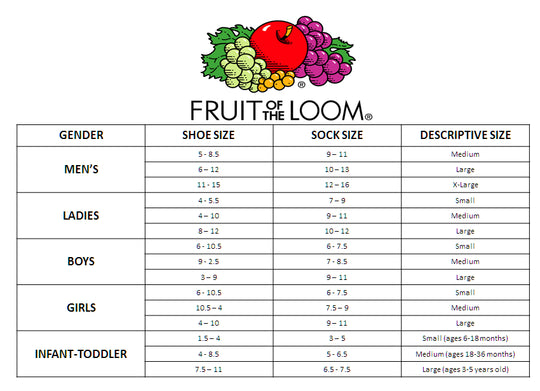 Fruit of the Loom Girl`s Infant/Toddler Core 6 Pack No Show Socks