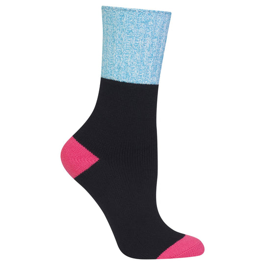Hot Sox Womens Color Block Marl Cuff Boot Sock