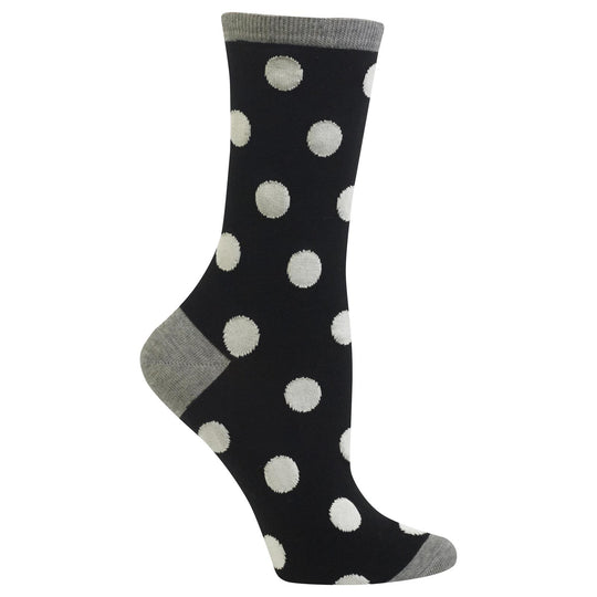 Hot Sox Womens Originals Large Polka Dot Crew Sock