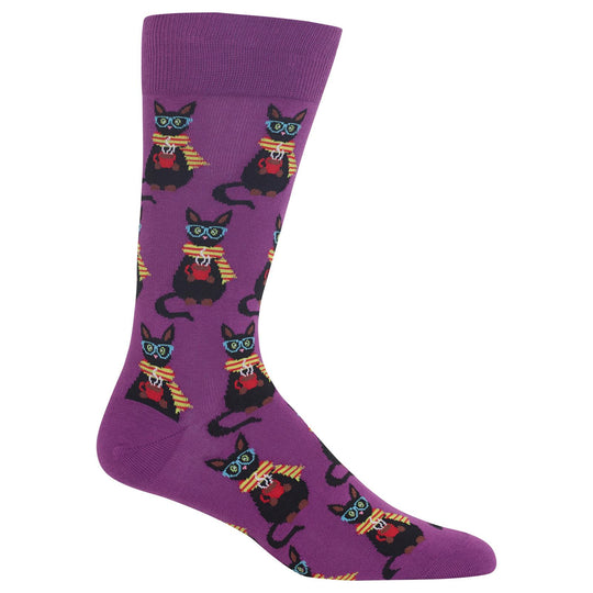 Hot Sox Mens Coffee Cat Socks