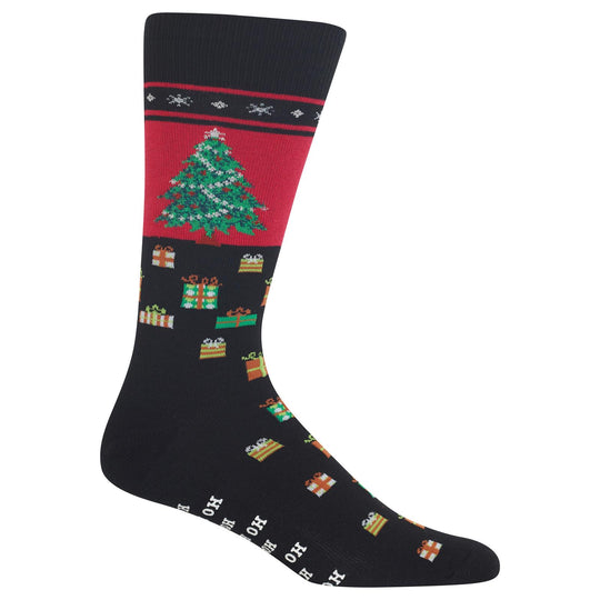 Hot Sox Mens Christmas Tree Non Skid Socks