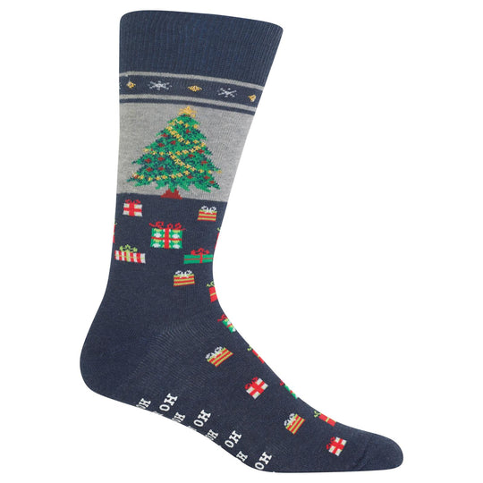 Hot Sox Mens Christmas Tree Non Skid Socks