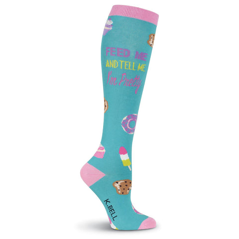 K. Bell Womens Feed Me Knee High Socks