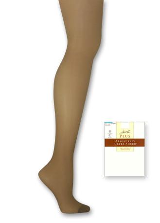 Hanes Plus Size Sheer Hosiery, Absolutely Ultra Sheer Control Top, Reinforced Toe 1-Pair Pack