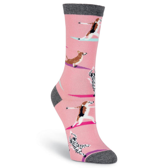 K. Bell Womens Yoga Dogs Crew Socks